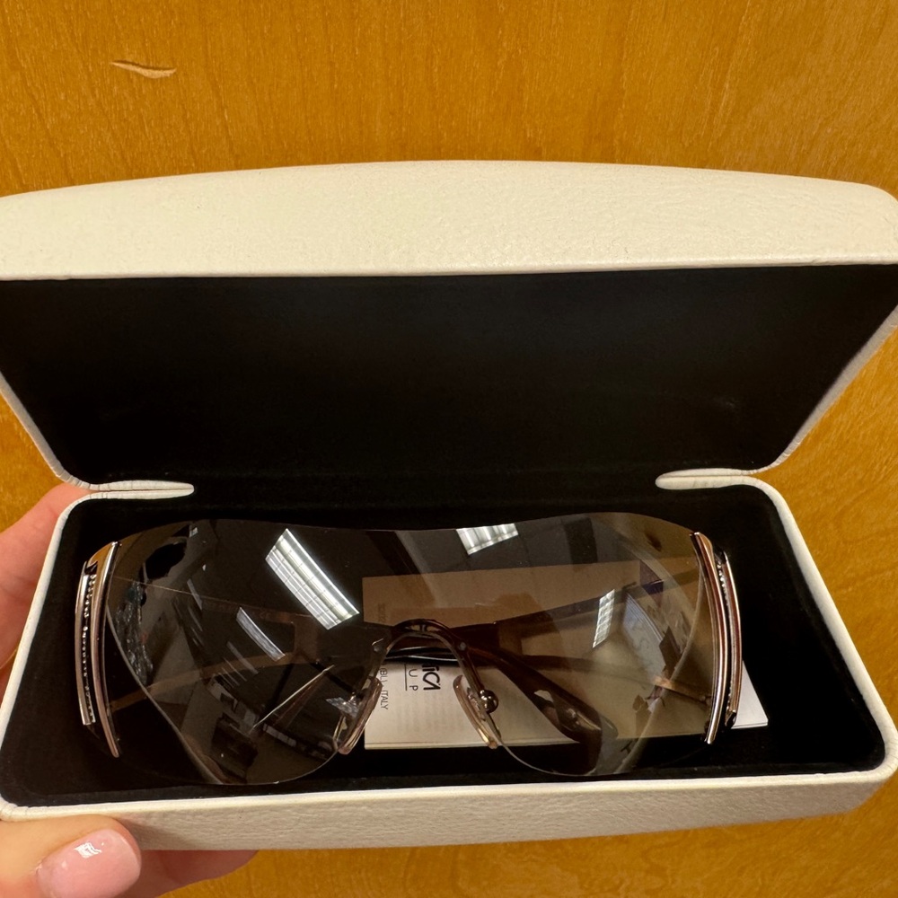 Versace Brown Gradient Shield Sunglasses